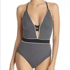 Anthropologie Nanette Lepore Femme Polka Dots Goddess One Piece Swimsuit Size 10